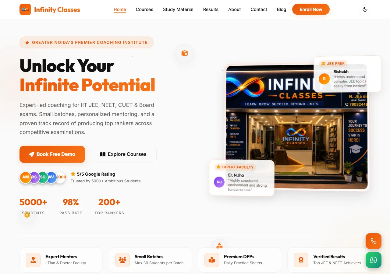 Case Study: Institute Site with Mock-Test Performance Analytics